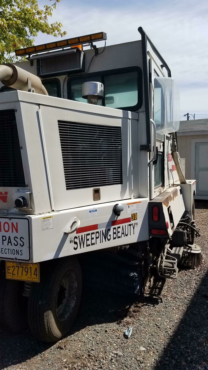 My Daughter Won Our Town's "Name The Street Sweeper" Contest