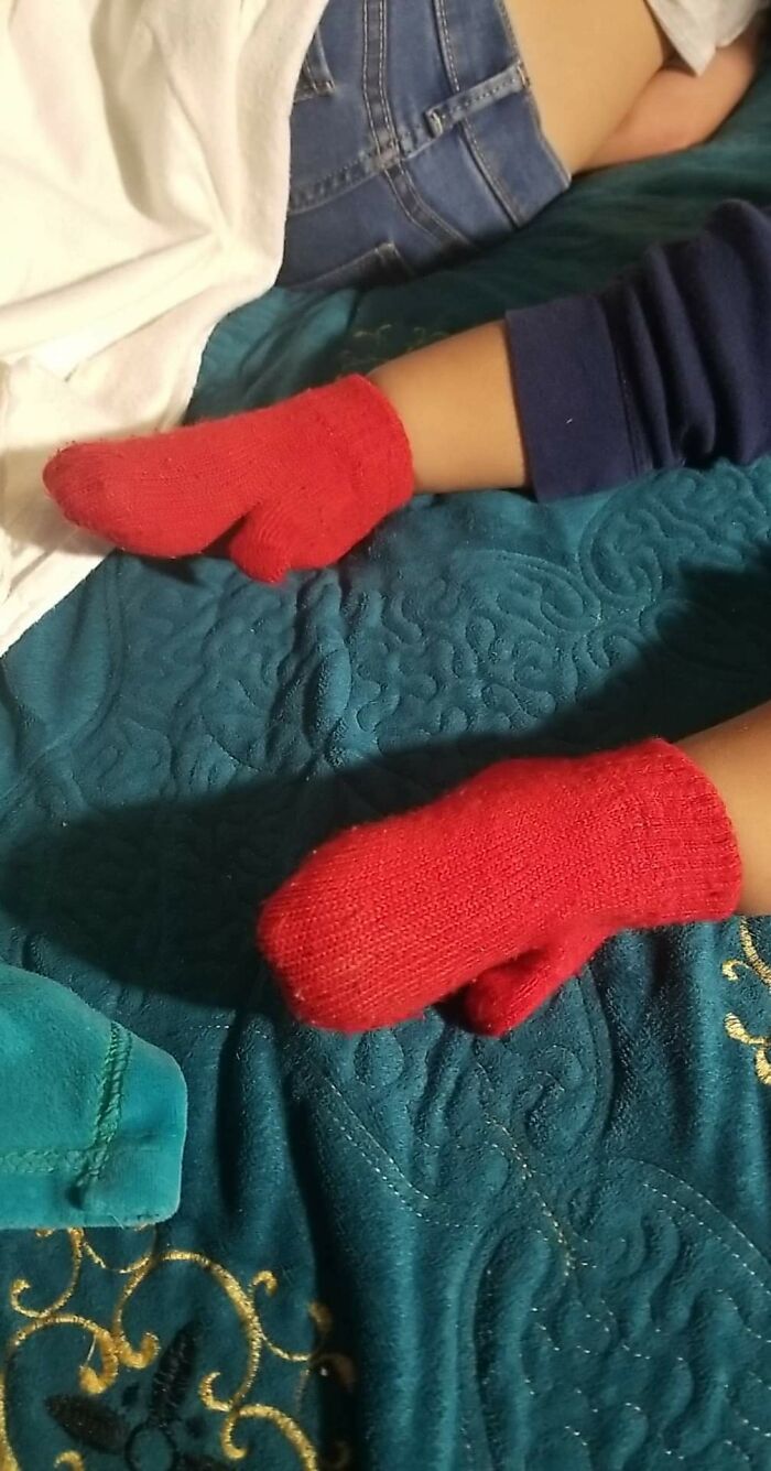 I Thought I Had Put Socks On My Son This Morning. Turns Out They Were Gloves. My Mother-In-Law Sent Me This