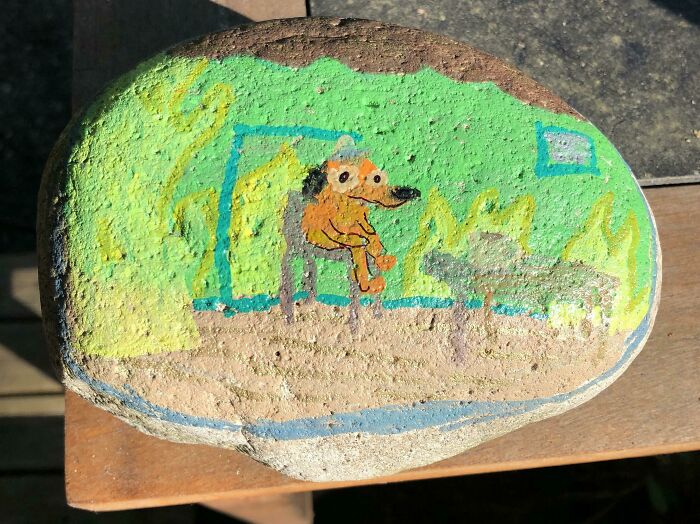 My Daughter Wanted To Paint A “Covid-Inspired” Rock. Wasn’t Expecting That But Loved It