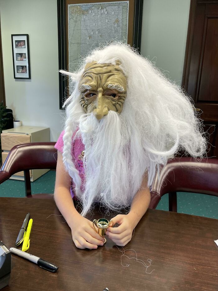 Took My Daughter To Work. She Found This Mask In A Prop Drawer. Not Much Work Was Done That Day