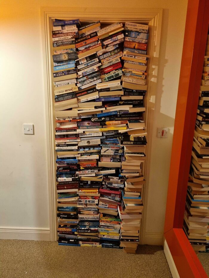 I Asked My Kids To Take Some Books Upstairs. This Is My Bedroom Door.