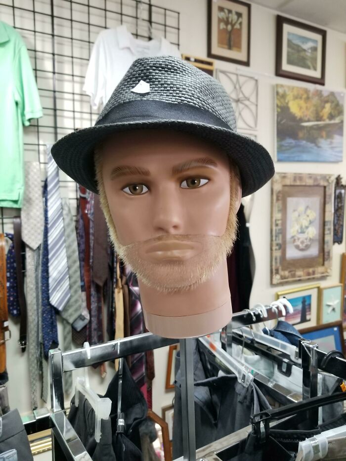 This Mannequin With Facial Stubble In A Thrift Store