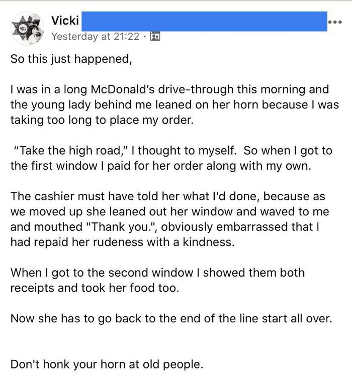 Don’t Honk In The Drive Thru