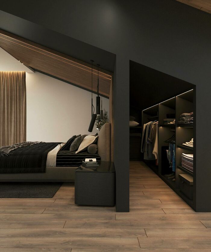 This Stunning Dark Bedroom Design In Lviv, Ukraine