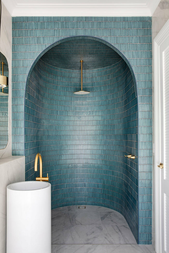 Arched Shower Alcove Clad With Tiles In A North West Sydney Home, Australia