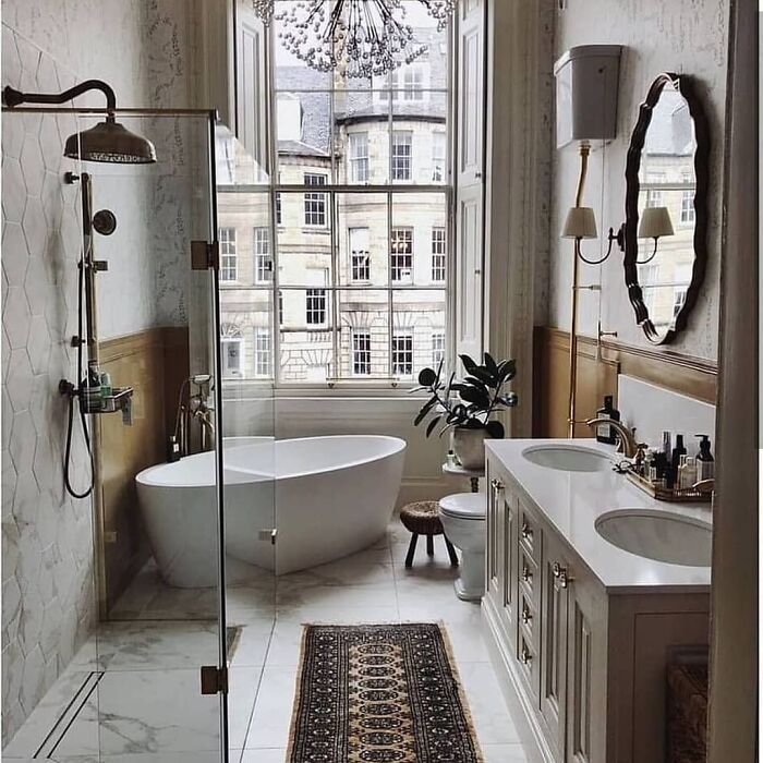 Bathroom With A View In A Renovated Townhouse, Edinburgh, Scotland