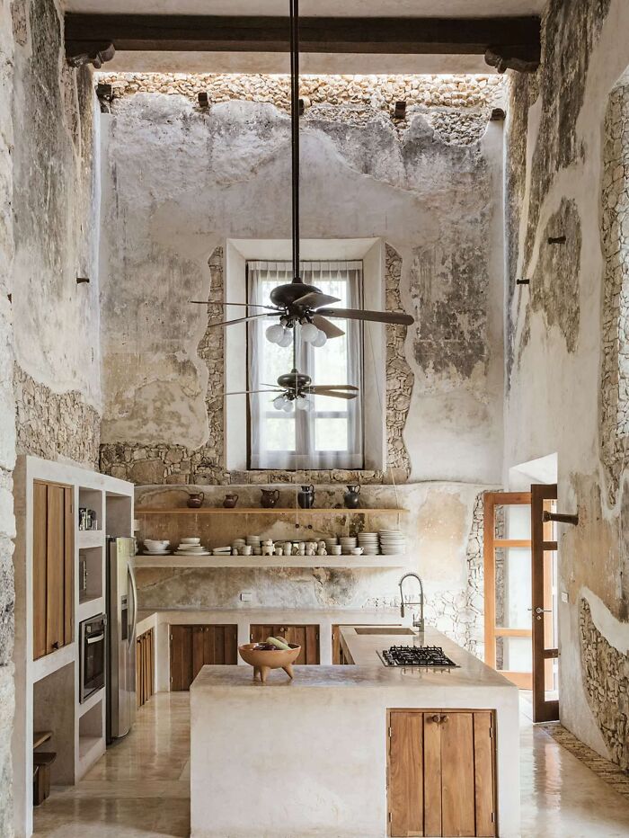 Renovated Kitchen Of An Abandoned Home At The “Tamchen” Hacienda On The Mexican Peninsula Of Yucatán