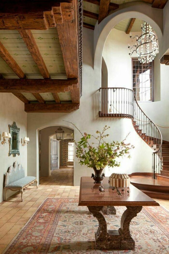 Foyer With A Balcony In An Italianate Residence, Santa Monica, Los Angeles County, California