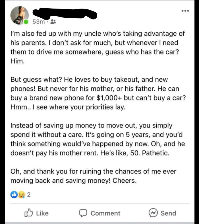 Mad At Her Uncle For Taking Her Grandma's Car... Because When He Does She Can't Be Driven Around