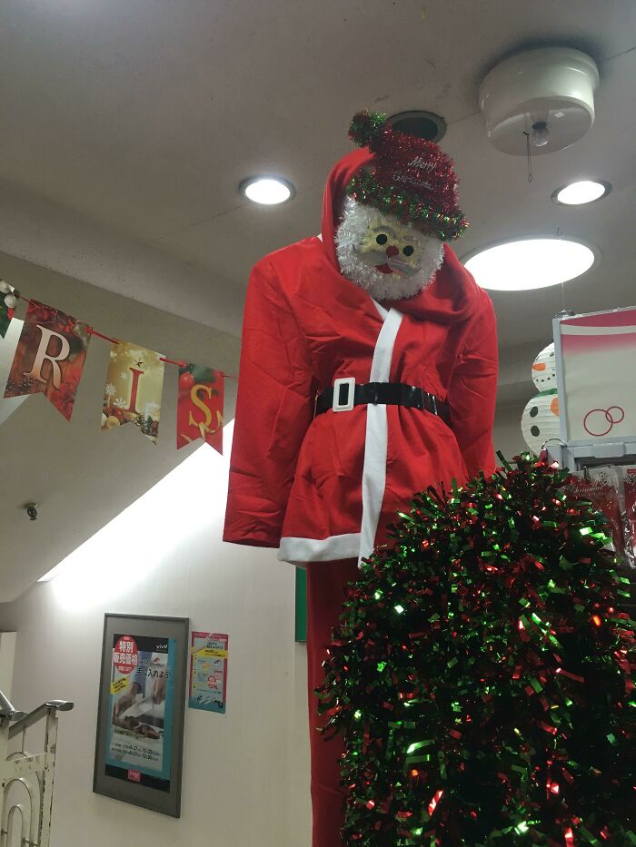 No Space To Put Santa Mannequin? Ok, Let's Just Hang It