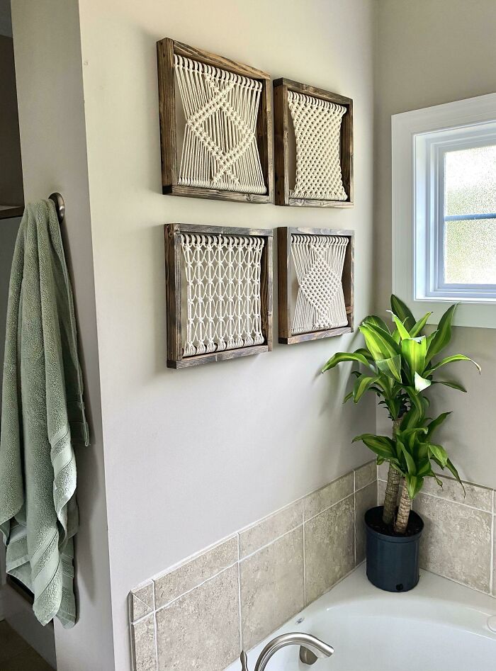 Made These Beauties For My Master Bathroom! Next Project Is Same Idea But For Above A Bed.