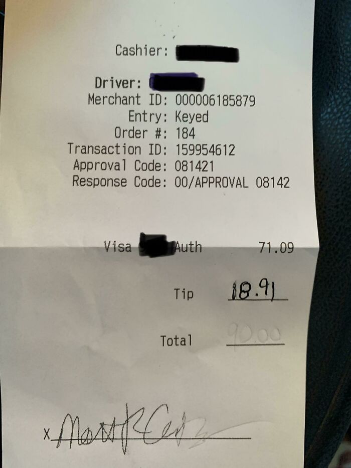 I’m A Pizza Delivery Driver. This Dude Hands Me A Receipt With A 25% Tip And Says “This Includes Hazard Pay” I Almost Teared Up