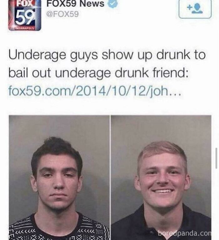 Underage Guys Show Up Drunk To Bail Out Underage Drunk Friend
