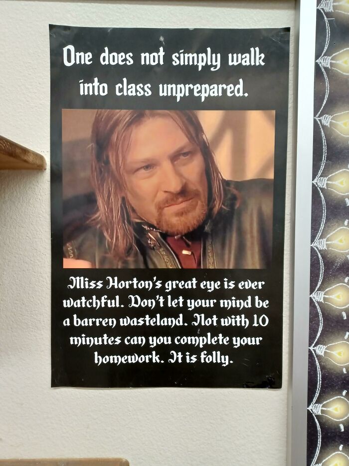 The Poster In My Teacher's Classroom