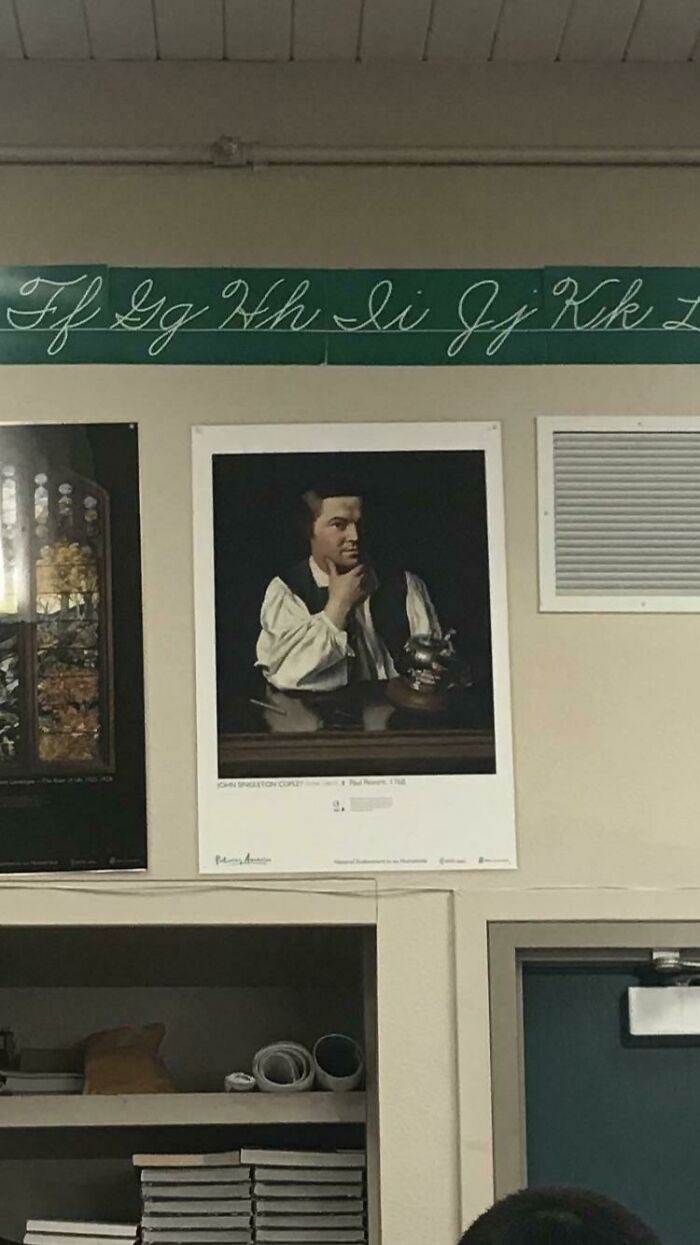 The Paul Revere Poster In My Classroom Looks Like Jack Black