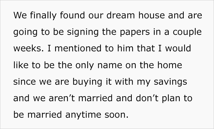 “He Hasn’t Talked To Me For 3 Days Now”: Boyfriend Upset His Name Won’t Be On House His GF Is Buying For Them “He Hasn’t Talked To Me For 3 Days Now”: Boyfriend Upset His Name Won’t Be On House His GF Is Buying For Them