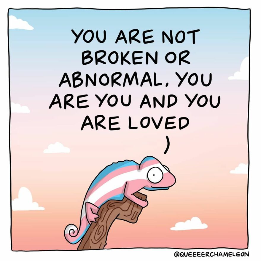 Artist Creates Chameleon-Shaped Characters To Talk About Queer Identity And Sexuality And The Internet Loves It (26 Pics)
