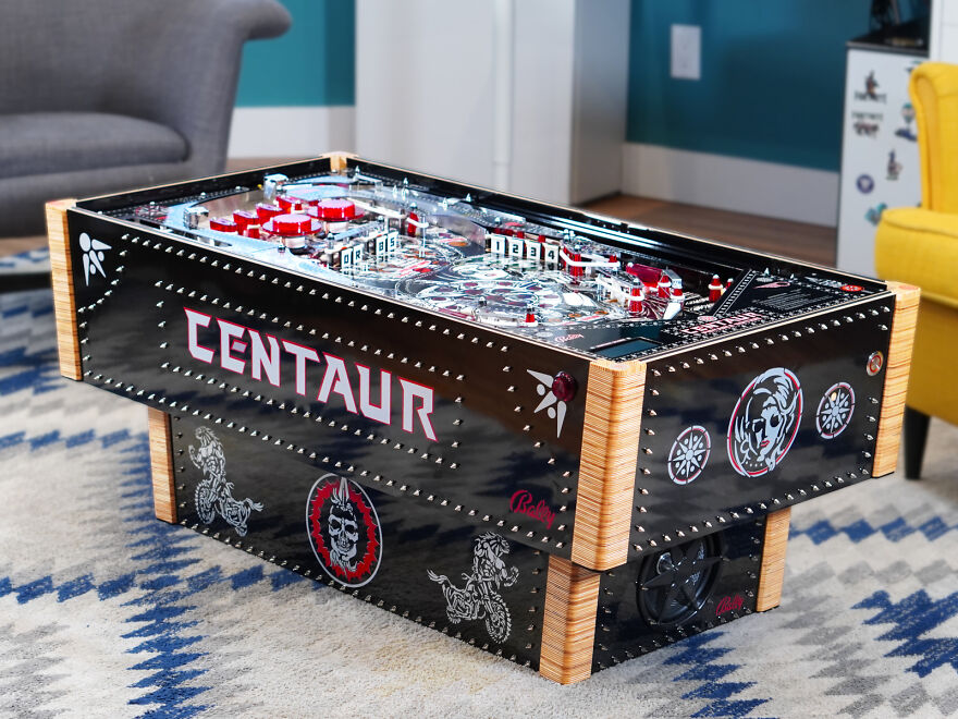 I Built A Playable Pinball Coffee Table From A 1981 Bally Centaur!