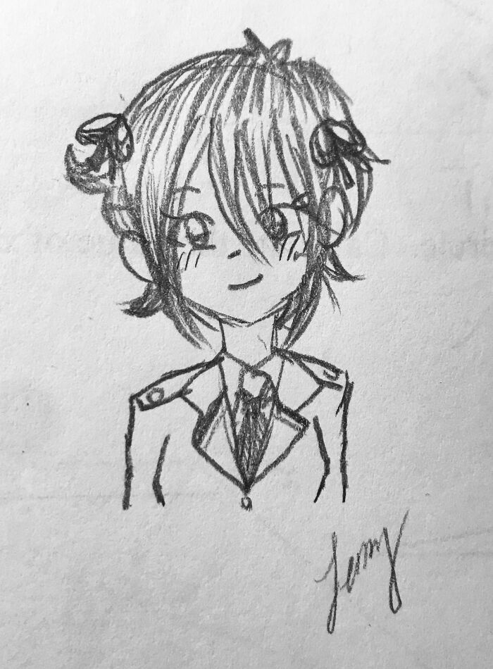 This Is One Of My Oc Doodles In My Maths Book- Too Bad I Had To Rub It Out