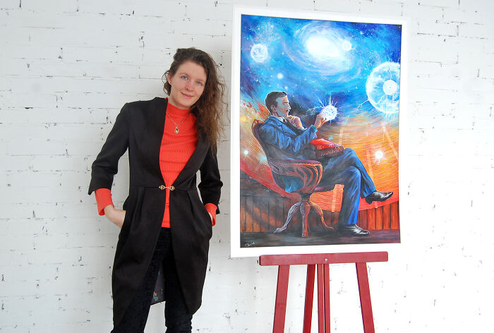 I Painted Nikola Tesla (4 Pics) I Painted Nikola Tesla (4 Pics)