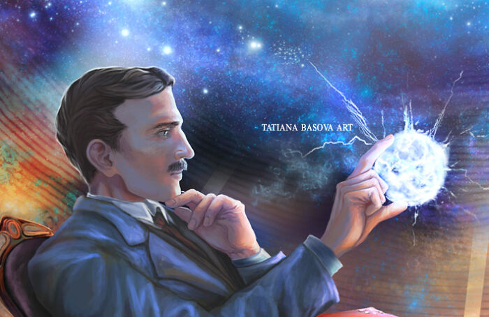 I Painted Nikola Tesla (4 Pics)