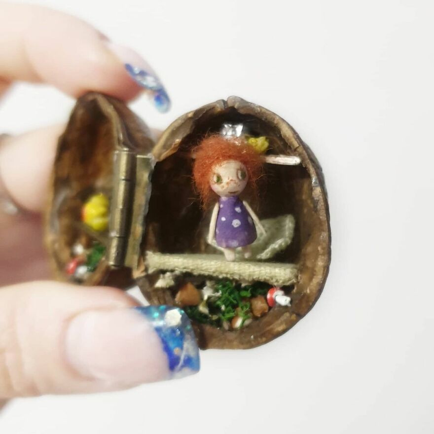 I Create Tiny Fairy Houses In Walnut Shells