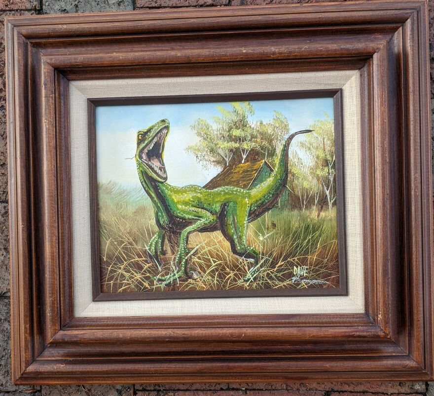 I Added Dinosaurs To Thrifted Paintings.