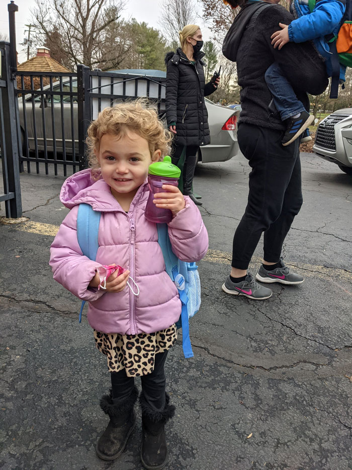 This little girl brings her pet to school in a sippy cup, forgets about it, and drinks from the cup before the teacher notices