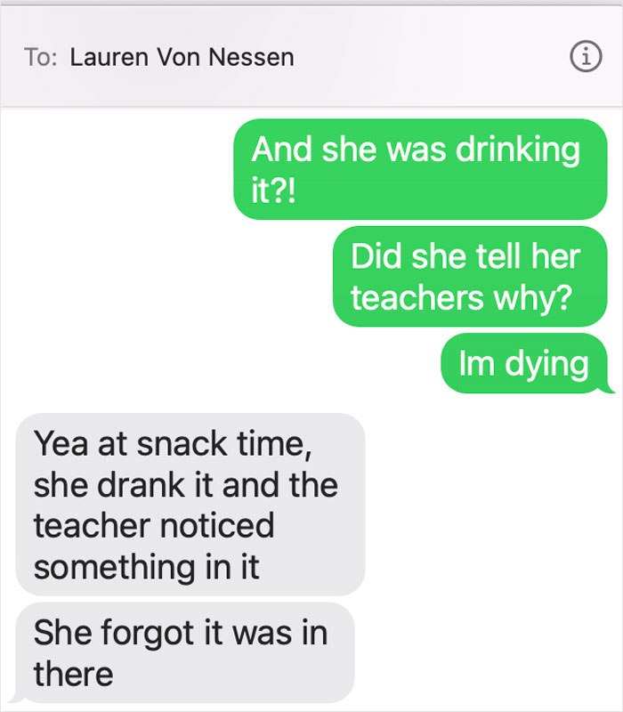 This little girl brings her pet to school in a sippy cup, forgets about it, and drinks from the cup before the teacher notices