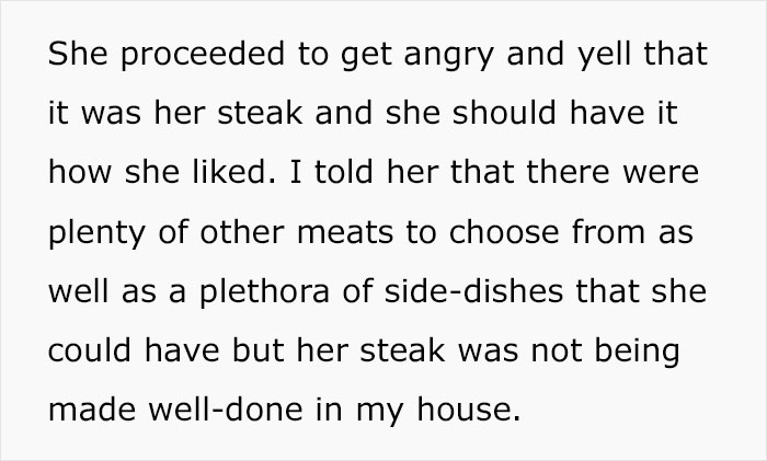 Thanksgiving Dinner With Friends Ends Up With A Friendship Falling Out Because The Host Refused To Cook A $120 Steak To Well-Done