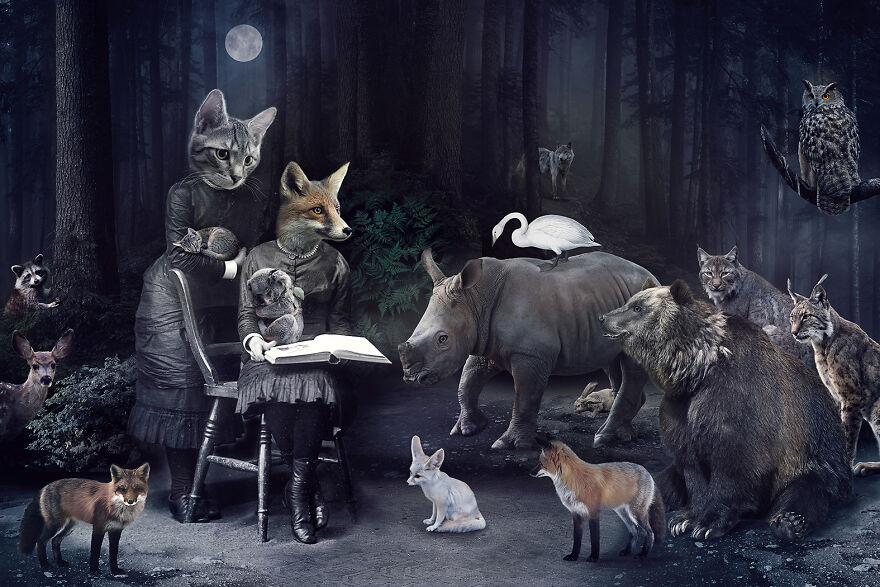 Never Forget The Forest - We Created Magical Collages Dedicated To Animals, Nature And Our Fragile Planet.