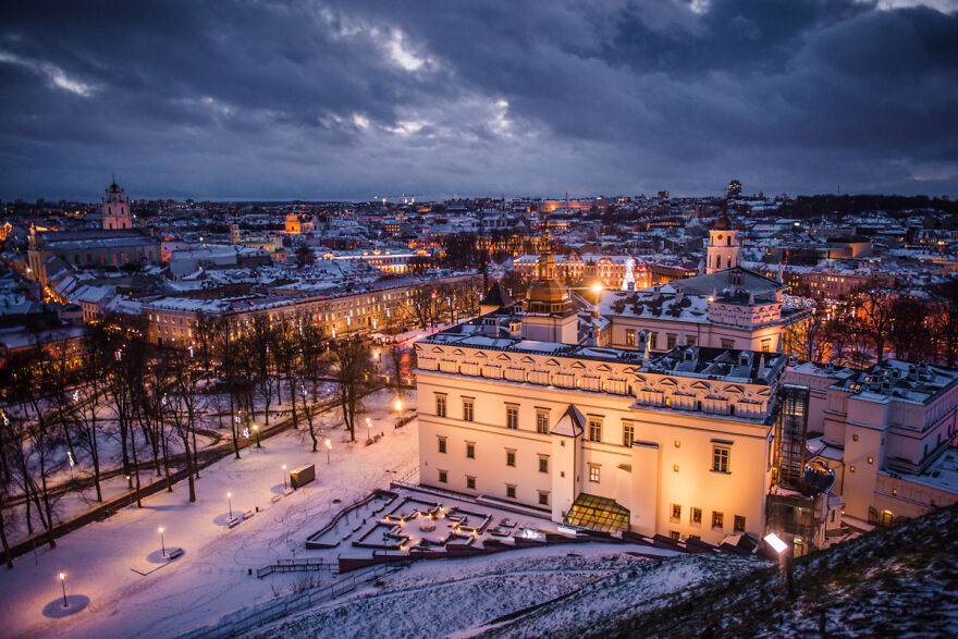 The Palace Of The Grand Dukes Of Lithuania And A View Of The Old Town