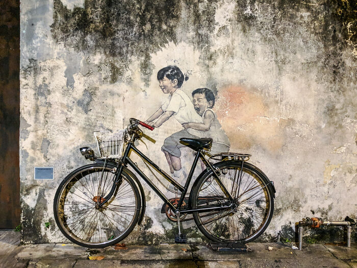 Kids On Bicycle Mural, Penang, Malaysia