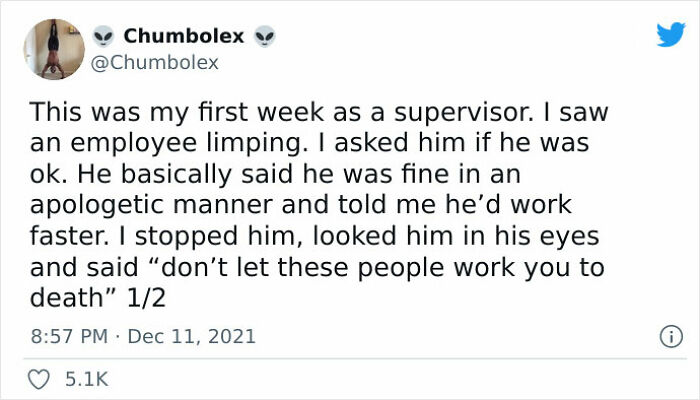 This Supervisor Shared How He Made His Limping Employee Cry By Offering Him Time Off To Get His Leg Checked, Starting A Discussion Online This Supervisor Shared How He Made His Limping Employee Cry By Offering Him Time Off To Get His Leg Checked, Starting A Discussion Online