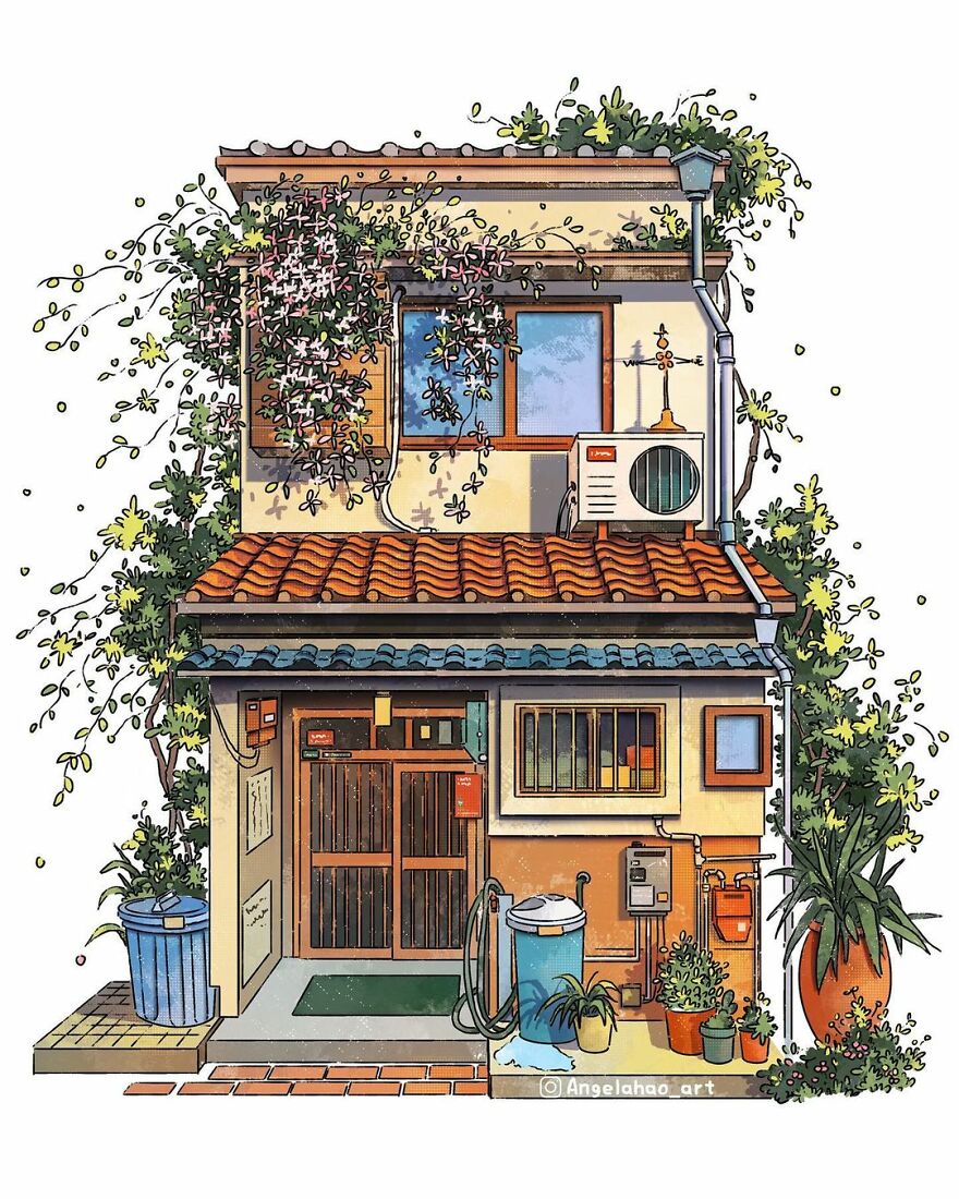 The Most Charming Facades Created Digitally By Artist Angela Hao