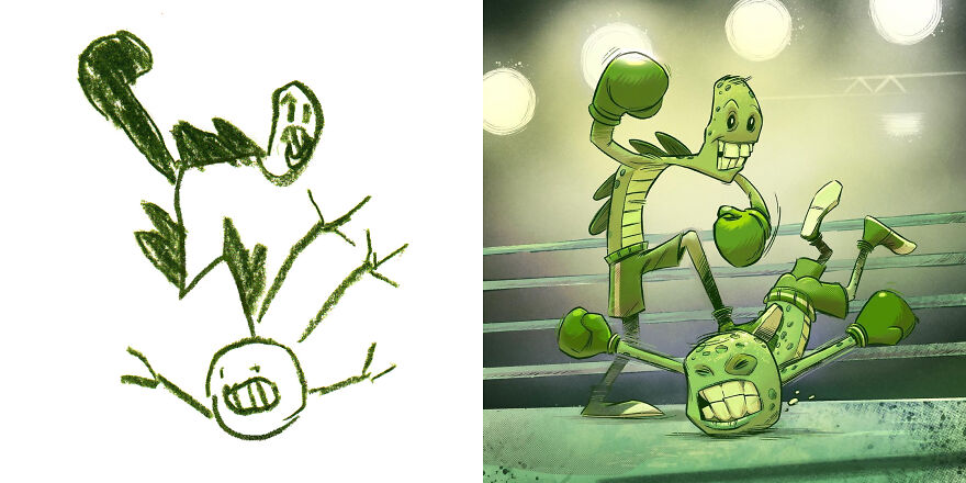 Prompt By Kid-Artist Luke, Fan Art By @adamsanfordart