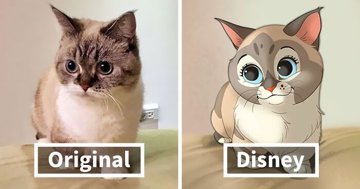 People Send Pics Of Their Pets To This Artist And She Disneyfies Them ...