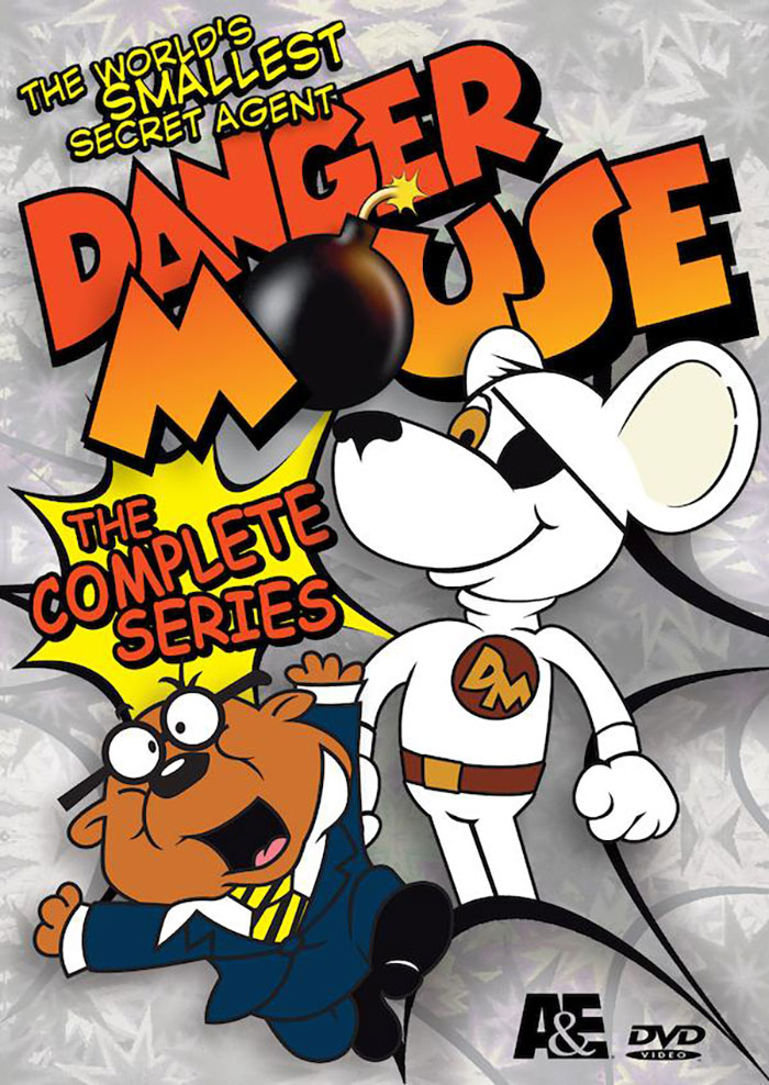'Danger Mouse' DVD cover, featuring cartoon characters Danger Mouse and Penfold from an unforgettable '80s series.