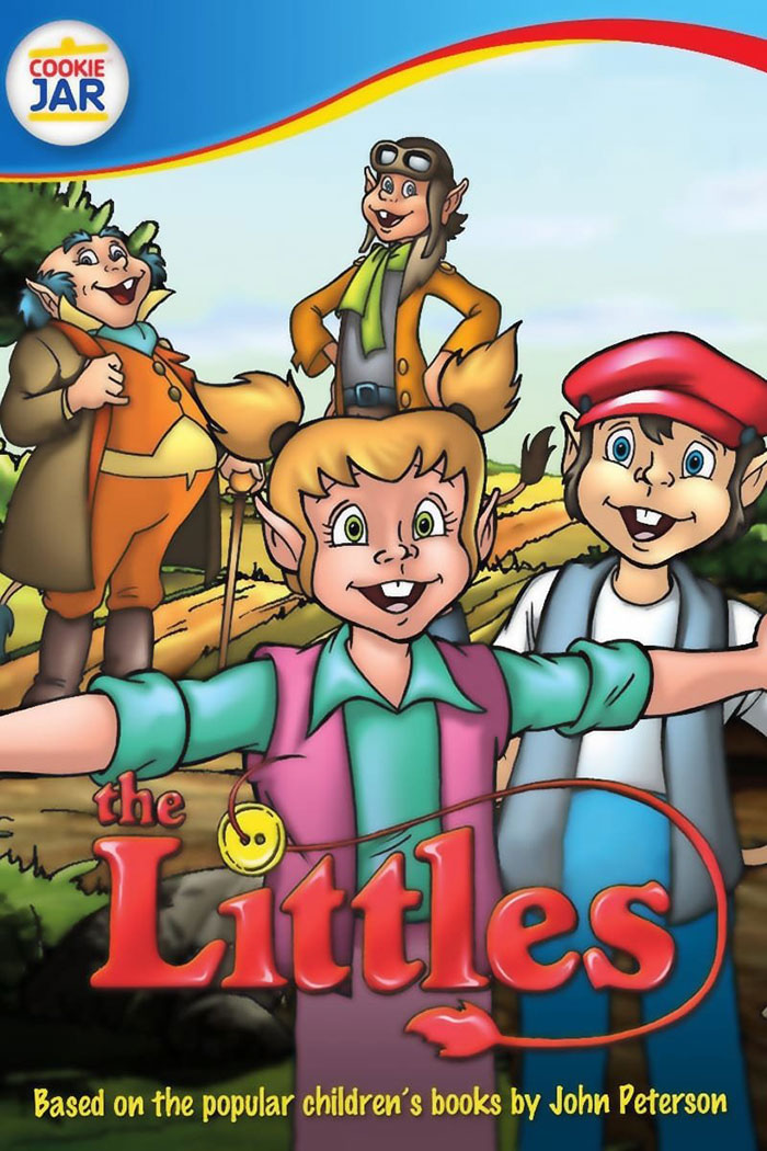 Animated characters from The Littles, a popular '80s cartoon series, smiling in a colorful outdoor setting.