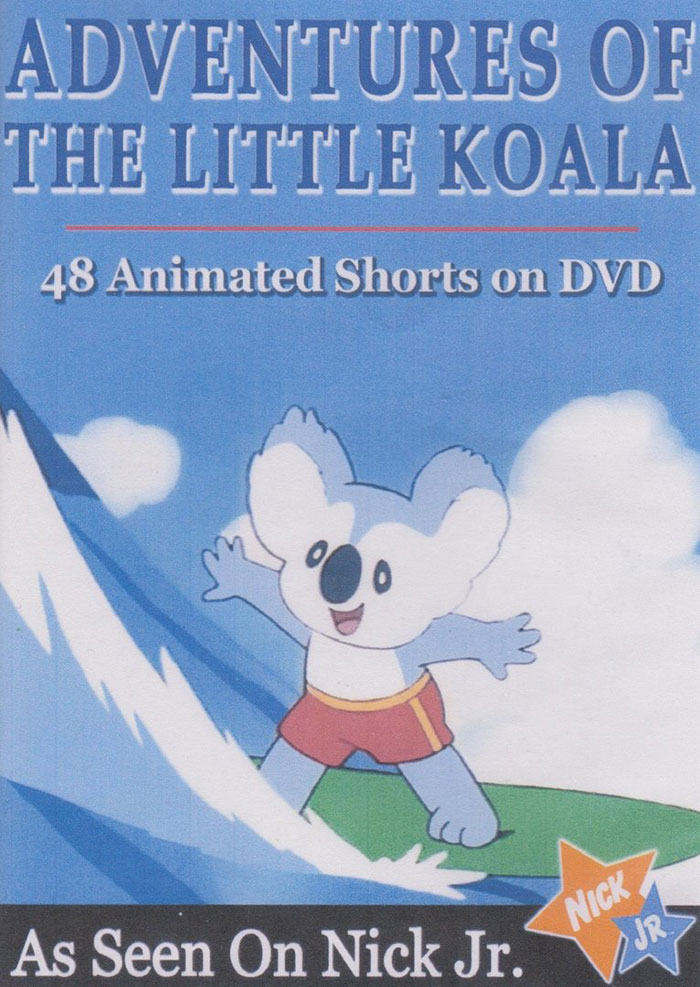 Cover of Adventures of the Little Koala DVD featuring a classic 80s cartoon character from unforgettable animated shorts.