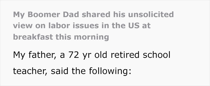 "Boomer" Dad Shares His Perspective On Today's Labor Issues In The US, A Lot Of People Agree "Boomer" Dad Shares His Perspective On Today's Labor Issues In The US, A Lot Of People Agree
