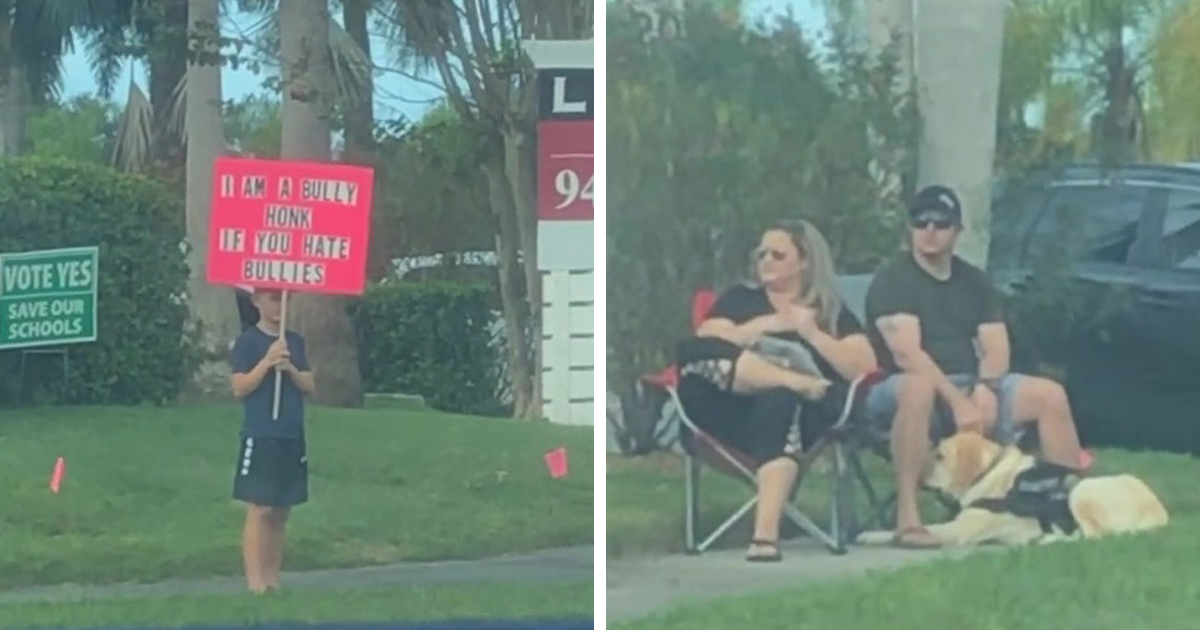 Parents Spark Debate After Making Their Son Stand Outdoors With A Sign 'I Am A Bully' As A Punishment - Vimarsana News