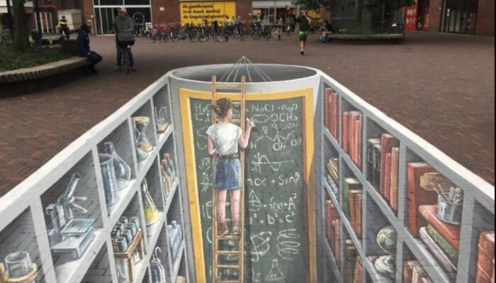 An Ode To The University Of Delft, The Netherlands, In 3D Chalk