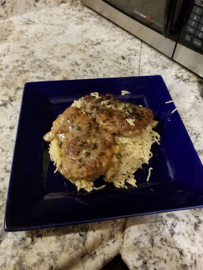 Homemade Chicken Cacciatore Over Lemon-Butter Angel Hair!
