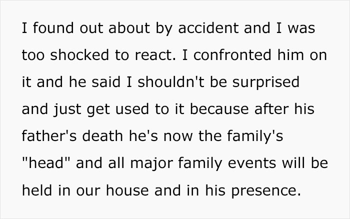 Husband Disrespects Wife By Inviting His Huge Family Over For A 5-Day Christmas Celebration Without Asking Her Husband Disrespects Wife By Inviting His Huge Family Over For A 5-Day Christmas Celebration Without Asking Her