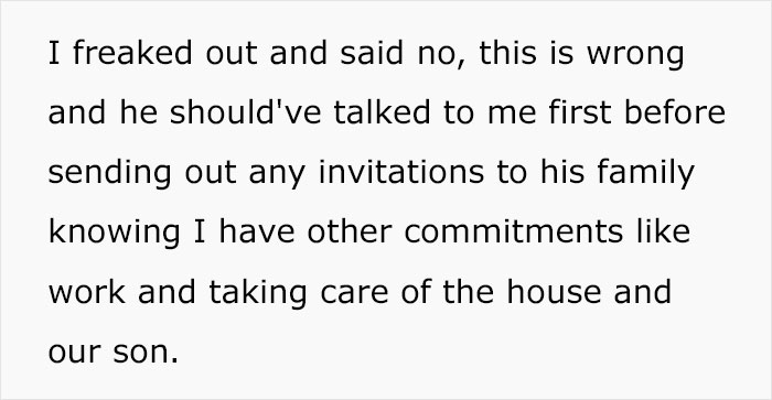 Husband Disrespects Wife By Inviting His Huge Family Over For A 5-Day Christmas Celebration Without Asking Her Husband Disrespects Wife By Inviting His Huge Family Over For A 5-Day Christmas Celebration Without Asking Her