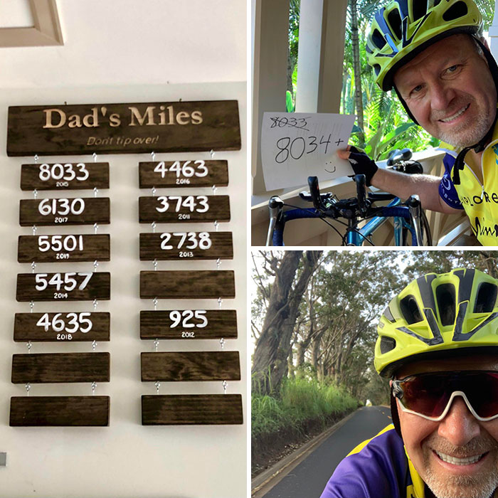 Last Christmas I Made My Dad A Leaderboard For His Annual Biking Miles, And This Year He Passed It With Over A Month To Spare