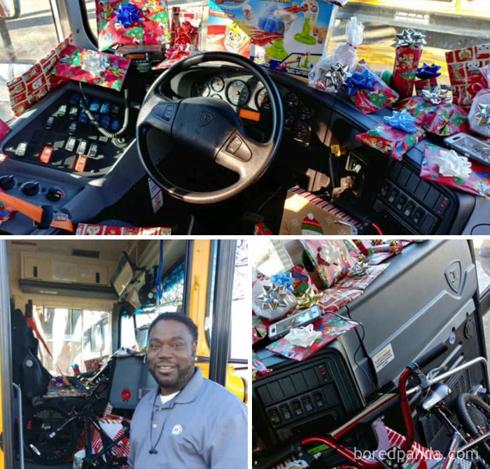 Un conductor de autobús de primaria preguntó a todos los niños de su autobús qué querían para Navidad. Le compró a cada niño un regalo