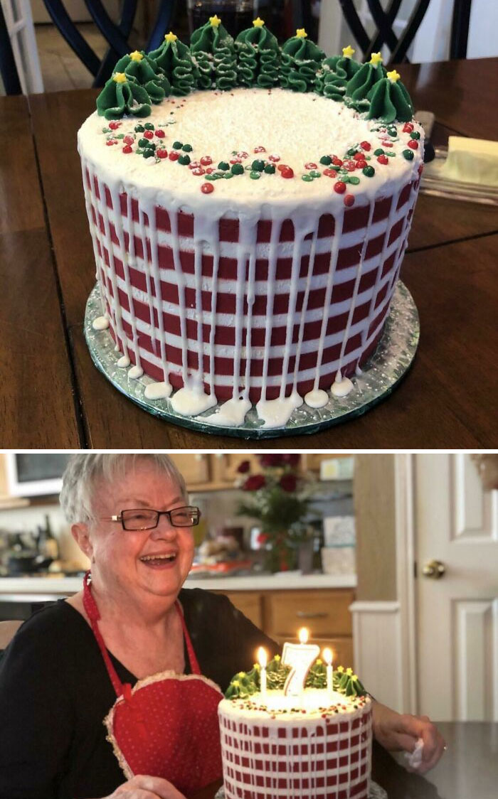 My Newly-Found Grandmother And The Christmas Birthday Cake We Had Made For Her