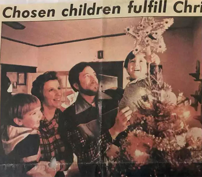 In 1987 My Little Brother And I Got Adopted For Christmas And Our Local Paper Did A Story About Our New Family